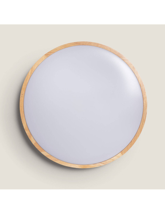 Plafonnier LED Rond Bois 20W CCT Sélectionnable Donati Ø405 mm