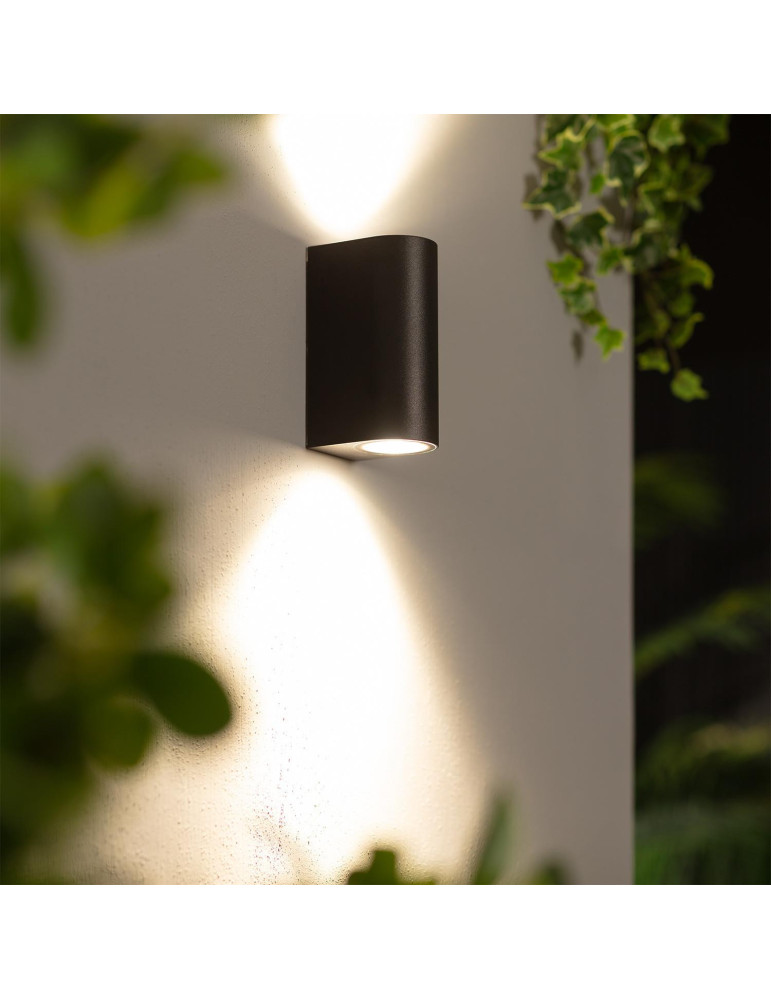 Applique Murale Extérieure Gala Éclairage Double Face Noire