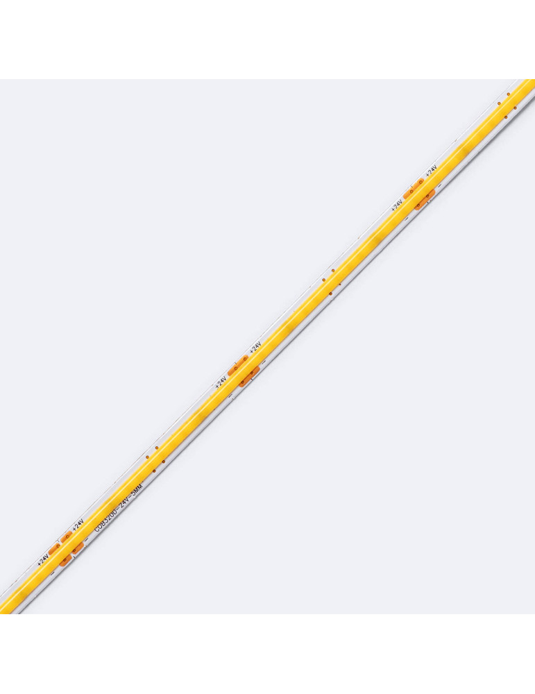 Ruban LED 24V DC COB 320 LED/m 840 lm/m 5m IP20 CRI90 Largeur 5 mm Super étroit Coupe 5 cm