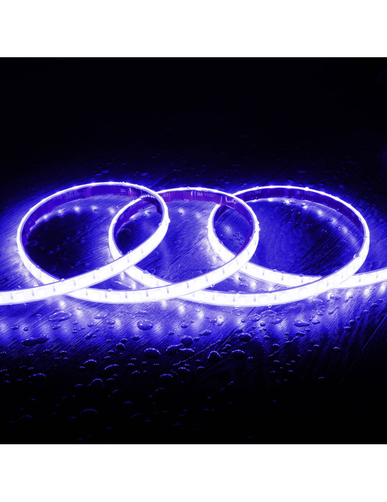 Ruban LED RGB 220V AC SMD5050 Silicone FLEX 60 LED/m IP67 sur mesure Largeur 12mm Coupe tous les 100 cm avec Télécommande