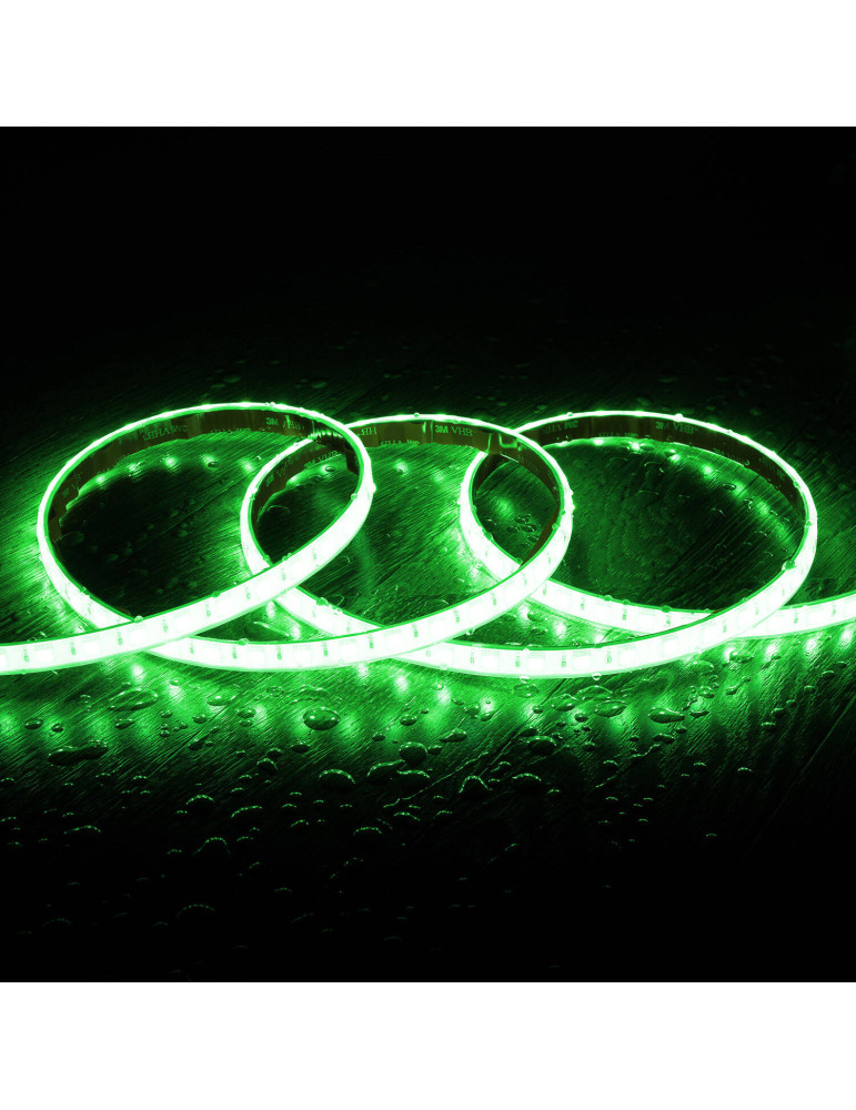 Ruban LED RGB 220V AC SMD5050 Silicone FLEX 60 LED/m IP67 sur mesure Largeur 12mm Coupe tous les 100 cm avec Télécommande