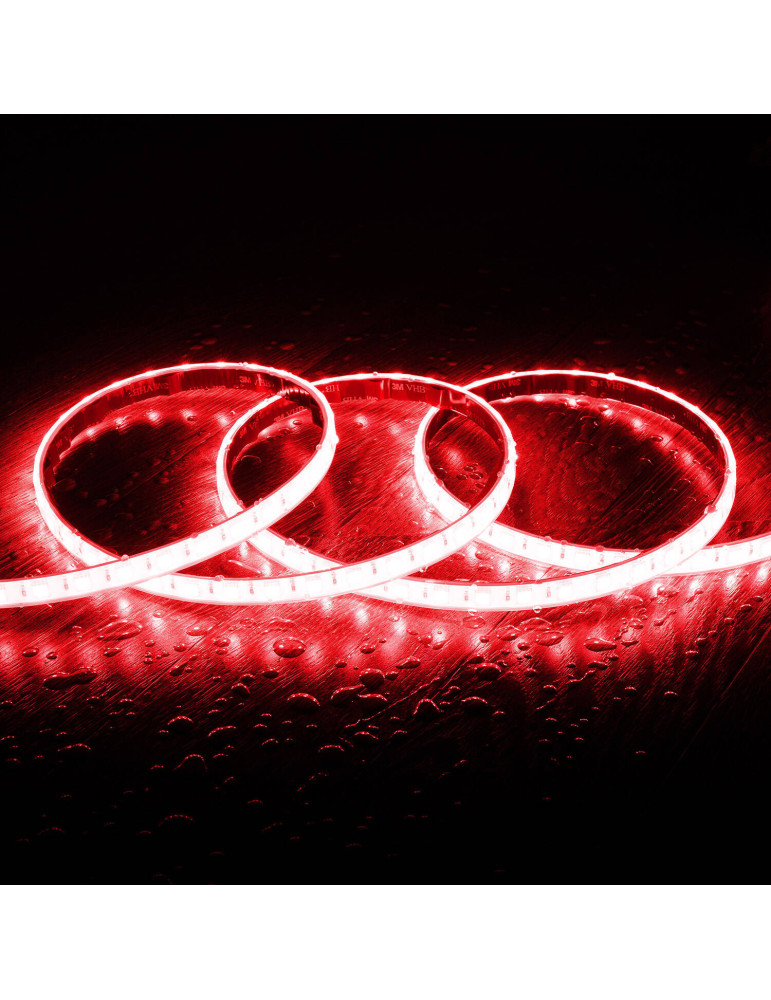 Ruban LED RGB 220V AC SMD5050 Silicone FLEX 60 LED/m IP67 sur mesure Largeur 12mm Coupe tous les 100 cm avec Télécommande