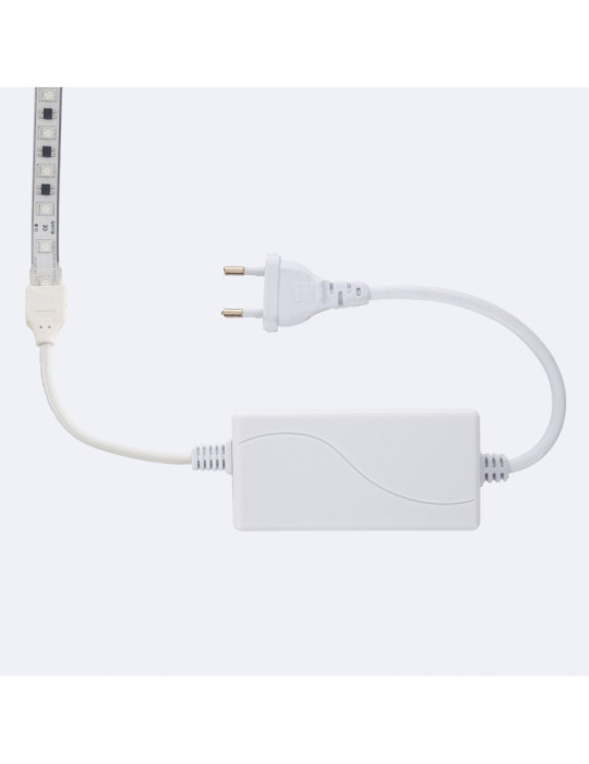 Ruban LED RGB 220V AC SMD5050 Silicone FLEX 60 LED/m IP67 sur mesure Largeur 12mm Coupe tous les 100 cm avec Télécommande