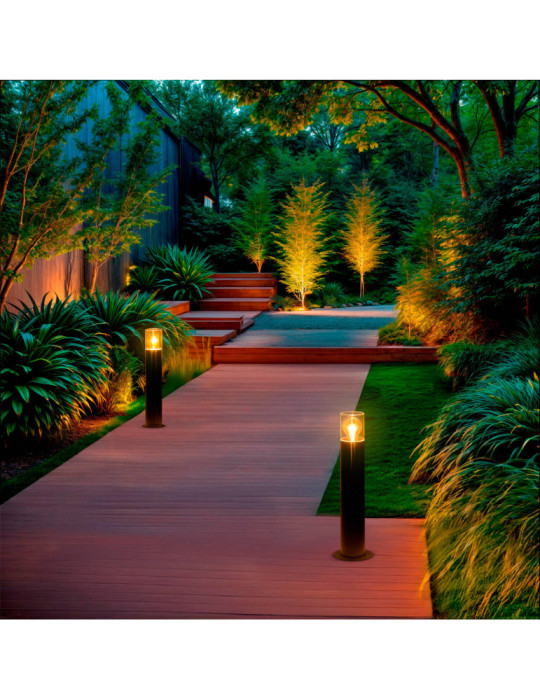 Balise Extérieure en Saillie sur Pied 50cm Acier Inoxidable Emley