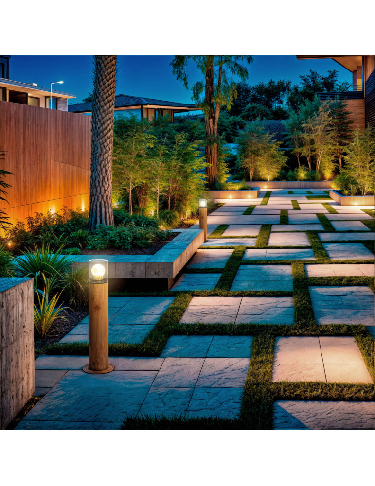 Balise Extérieure en Saillie sur Pied 50cm Acier Inoxidable Emley