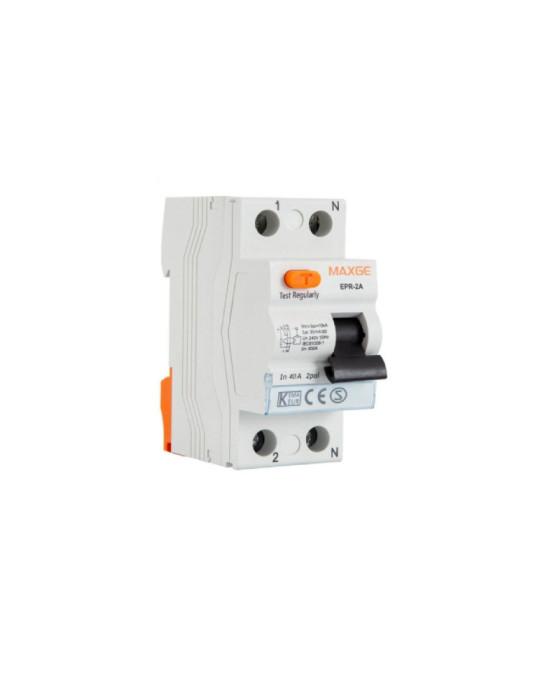 Interrupteur Différentiel Résidentiel Haute Immunité 2P-30mA 40A-Classe A-6kA MAXGE