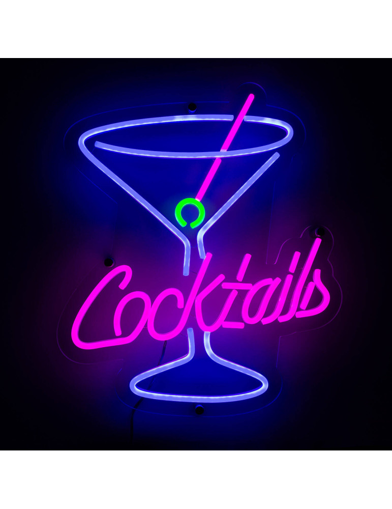 Enseigne Néon LED "Cocktails"