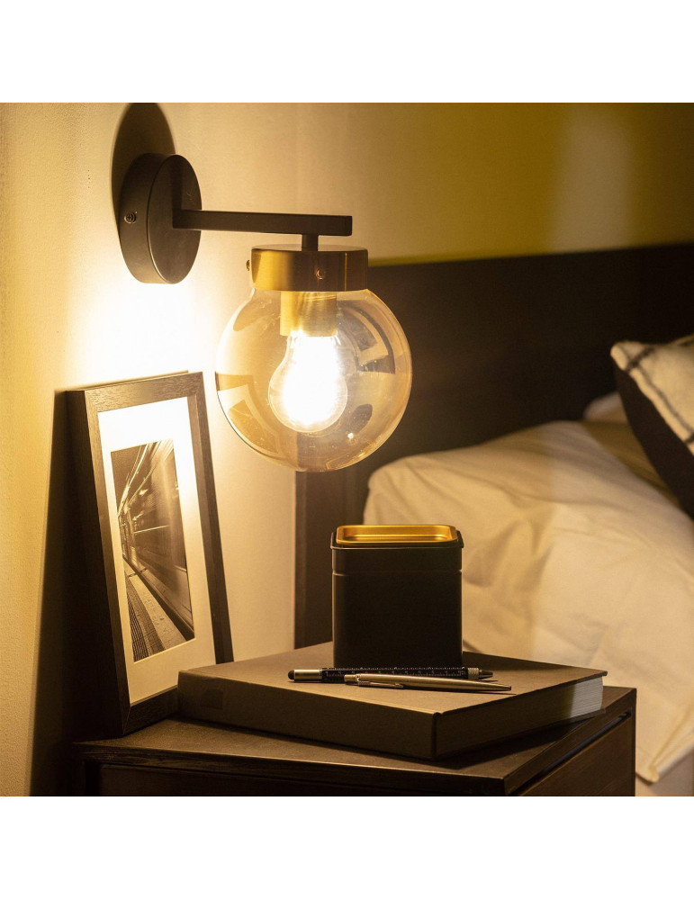 Lampe Murale Métal et Verre Cawu