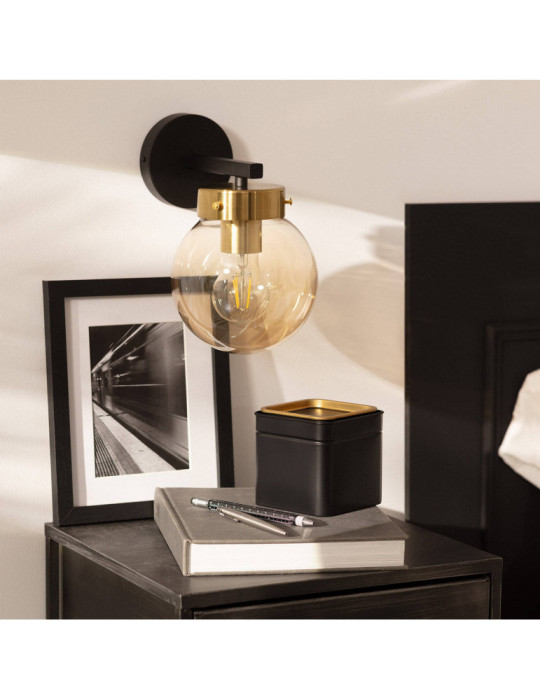 Lampe Murale Métal et Verre Cawu