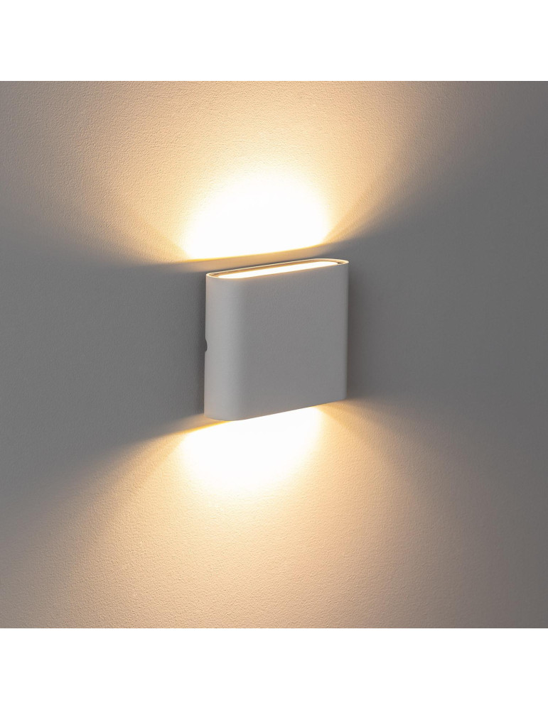 Applique Murale Extérieure LED 6W Aluminium Carrée Éclairage Double Face Blanche