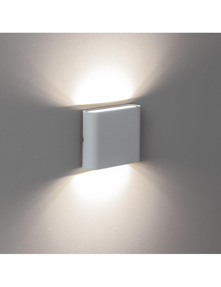 Applique Murale Extérieure LED 6W Aluminium Carrée Éclairage Double Face Blanche