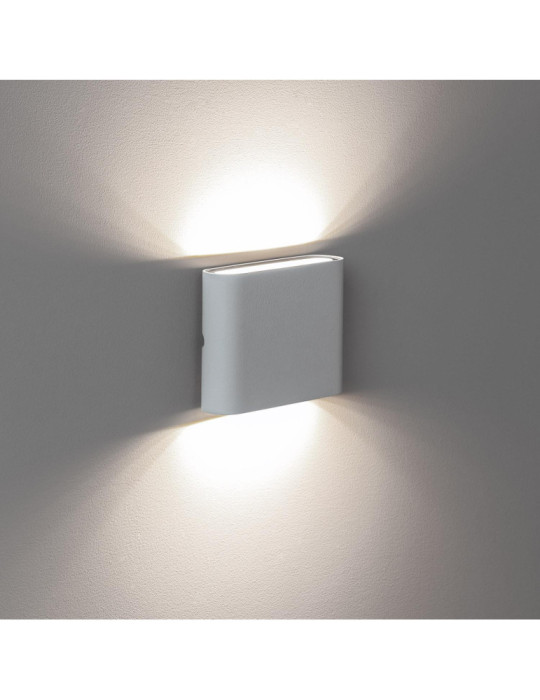Applique Murale Extérieure LED 6W Aluminium Carrée Éclairage Double Face Blanche