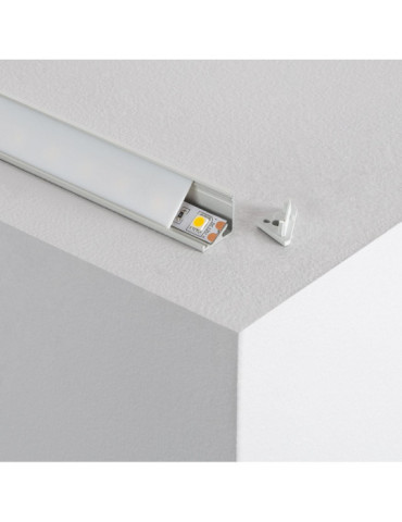 Profilé Aluminium Angle Deux Projections 1m pour Rubans LED  jusqu'à 8mm
