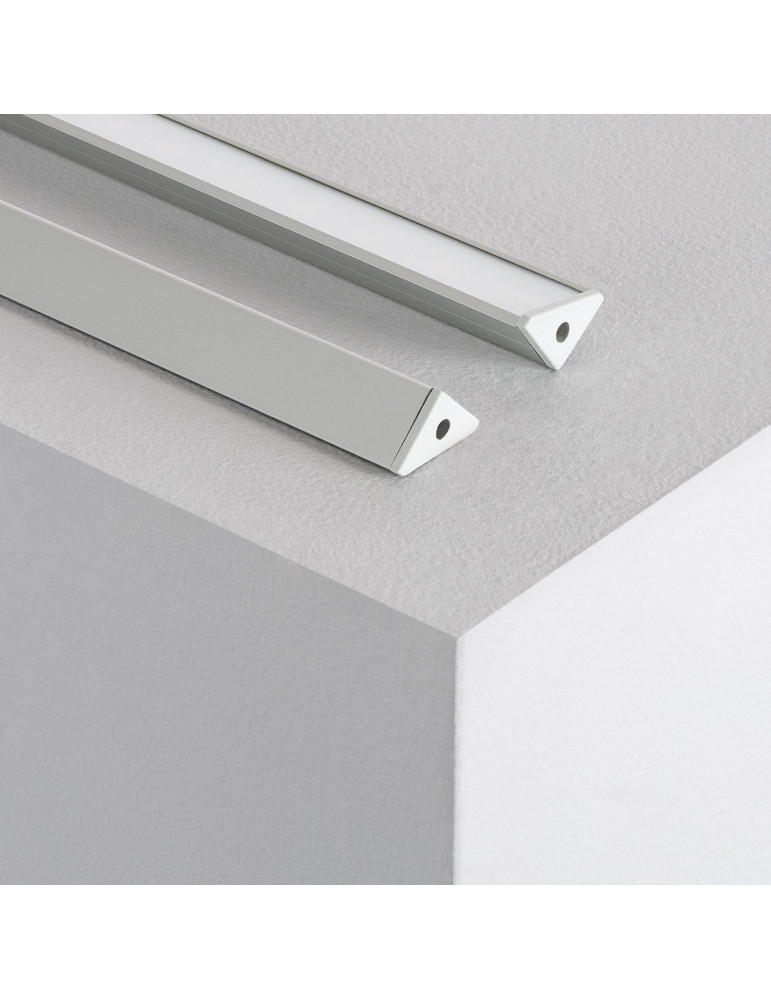 Profilé Aluminium Angle Deux Projections 1m pour Rubans LED  jusqu'à 8mm
