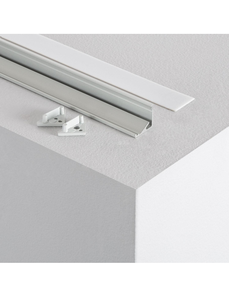 Profilé Aluminium Angle Deux Projections 1m pour Rubans LED  jusqu'à 8mm