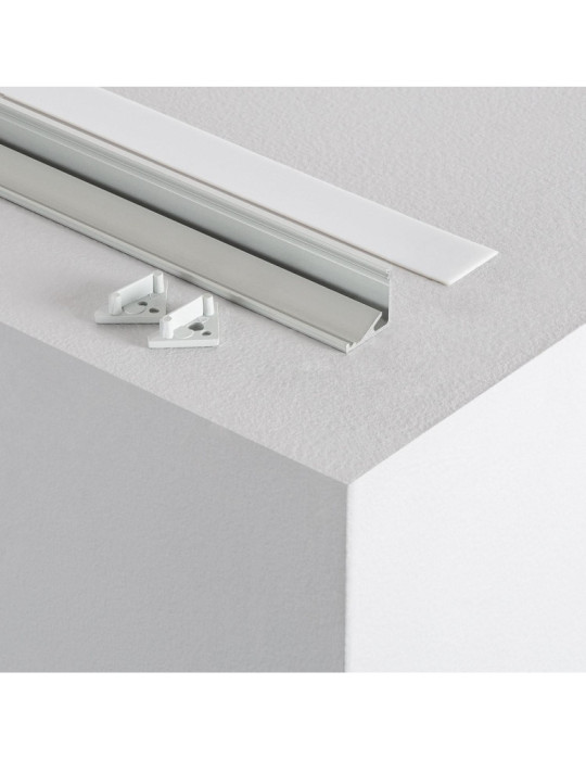 Profilé Aluminium Angle Deux Projections 1m pour Rubans LED  jusqu'à 8mm