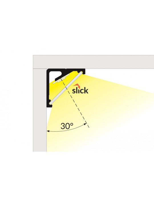 Profilé Aluminium Angle Deux Projections 1m pour Rubans LED  jusqu'à 8mm