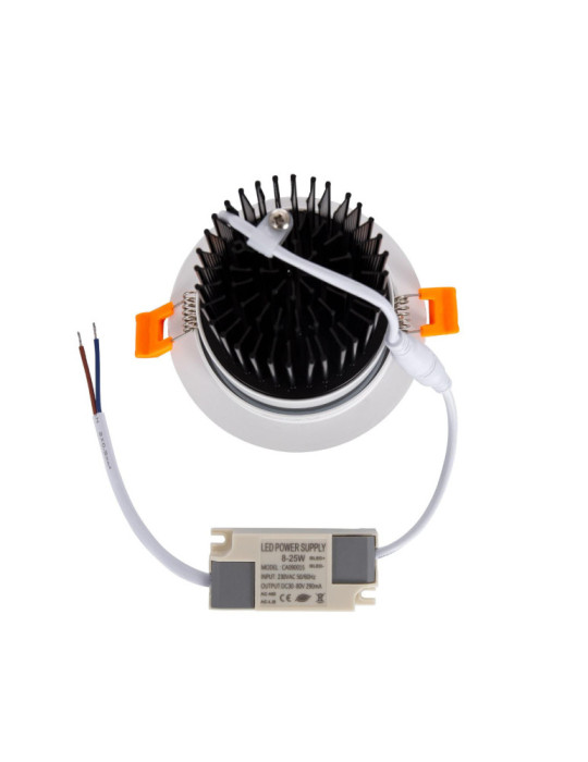 Spot Downlight LED 15W Rond COB CRI90 Coupe Ø 90 mm