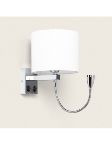Lampe Murale avec Lumière de Lecture 2.5W Métal Silver-Kianga