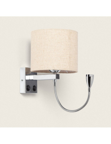 Lampe Murale avec Lumière de Lecture 2.5W Métal Silver-Kianga