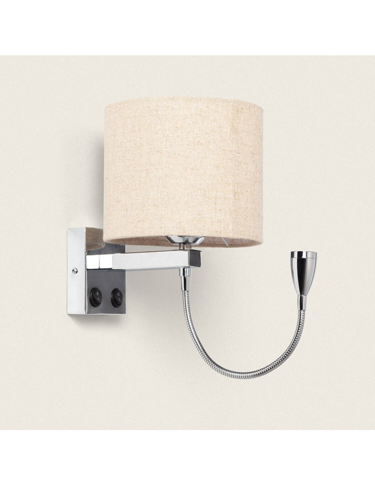 Lampe Murale avec Lumière de Lecture 2.5W Métal Silver-Kianga Lampe Murale avec Lumière de Lecture 2.5W Métal Silver-Kianga