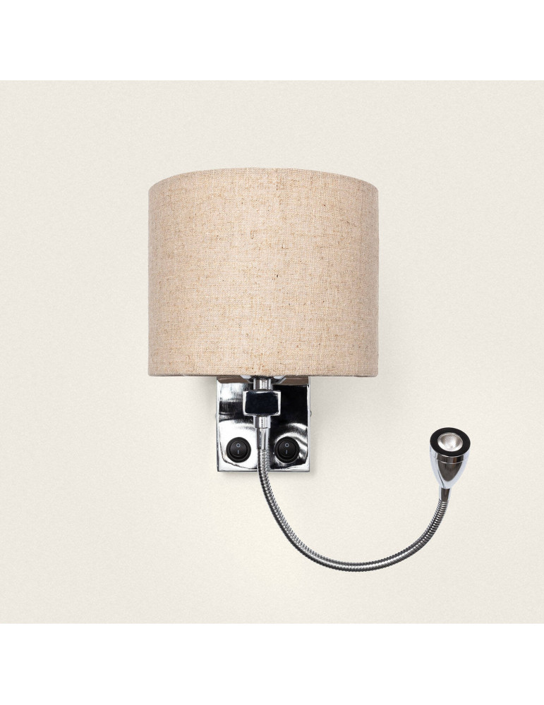 Lampe Murale avec Lumière de Lecture 2.5W Métal Silver-Kianga