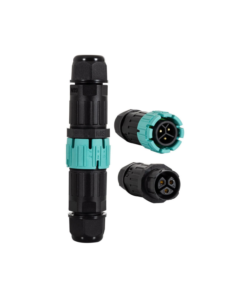 Connecteur pour Boîte Étanche Mâle Femelle 3 Broches 0