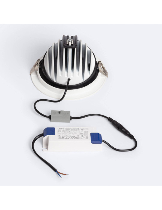 Downlight LED 30W Rond Orientable OSRAM CCT 120 lm/W LIFUD Coupe Ø 150 mm