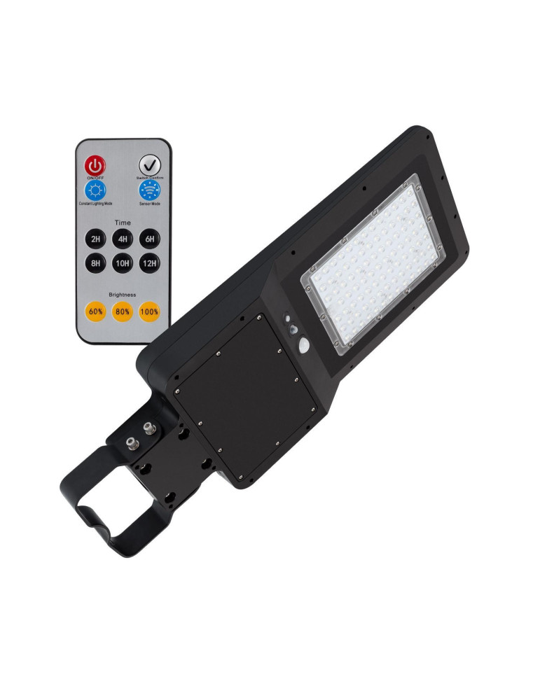 Lampadaire LED Solaire 4800 lm 110 lm/W avec Détecteur de Présence et Crépusculaire