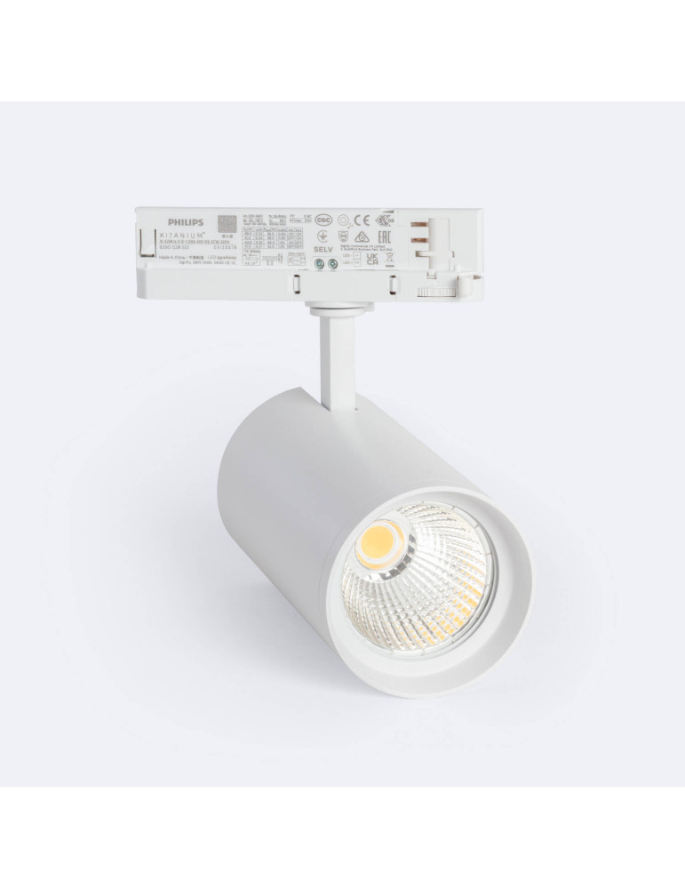Spot LED sur Rail Triphasé 40W d'Angelo LIFUD Blanc Spot LED sur Rail Triphasé 40W d'Angelo LIFUD Blanc