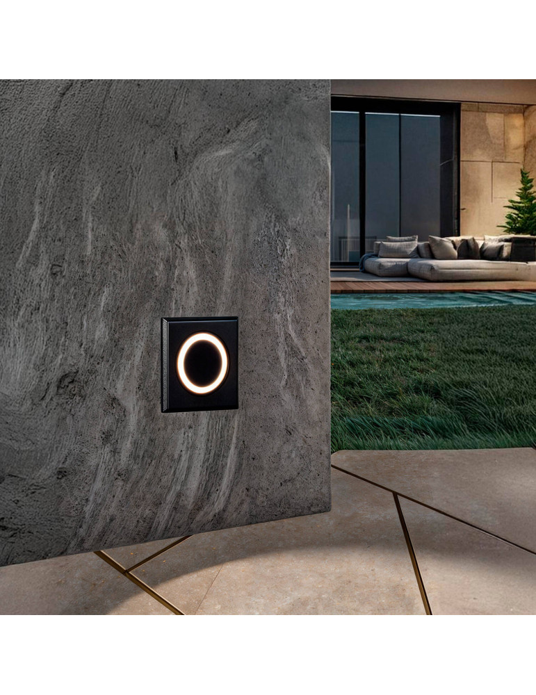 Balise Extérieure LED 2W Carrée Encastrable Mur Resbel