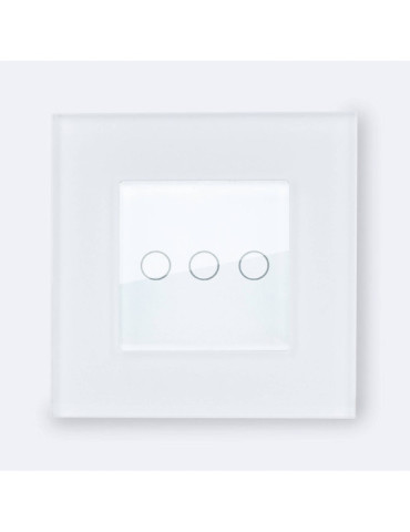 Interrupteur Tactile Triple avec Cadre Verre Modern