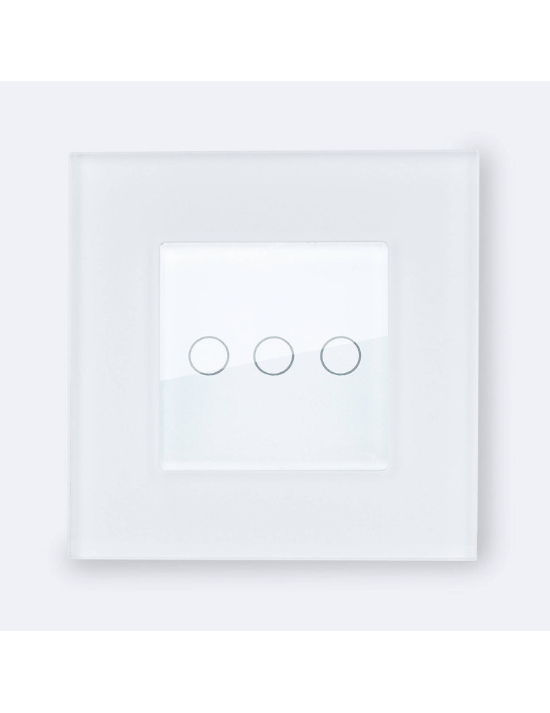 Interrupteur Tactile Triple avec Cadre Verre Modern