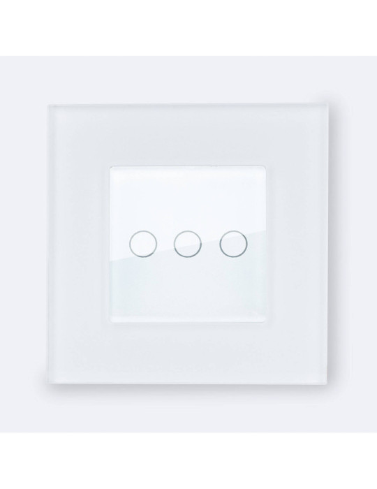 Interrupteur Tactile Triple avec Cadre Verre Modern