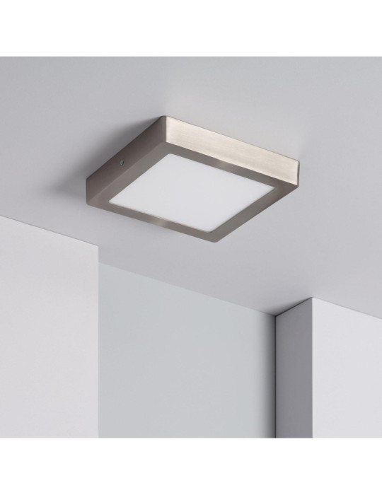 Plafonnier LED Carré Métal 18W Argenté 225x225 mm Plafonnier LED Carré Métal 18W Argenté 225x225 mm