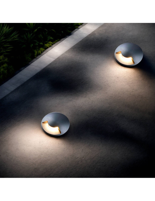 Balise Extérieure LED Encastrable Sol 1L 24V DC Loto Grise