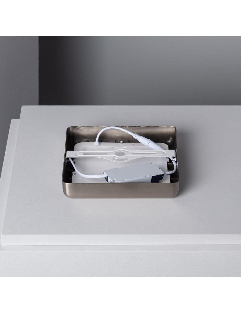 Plafonnier LED Carré 12W Métal Design Silver 180x180 mm