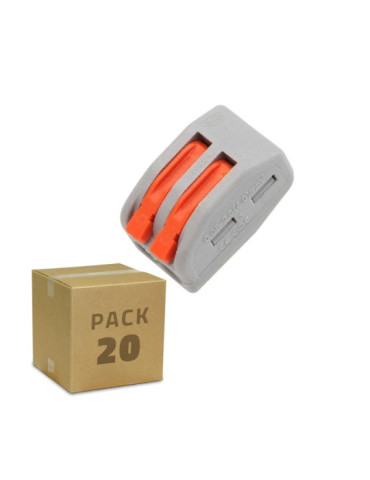 Pack 20 Connecteurs Rapides 2 Entrées PCT-212 pour Câble Électrique 0.08-4mm²