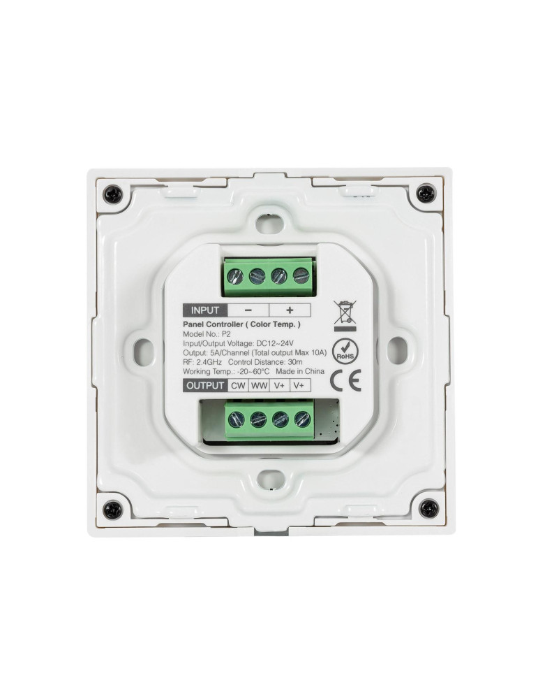 Contrôleur Variateur Mural Tactile LED CCT 12/24 V DC RF MiBoxer P2