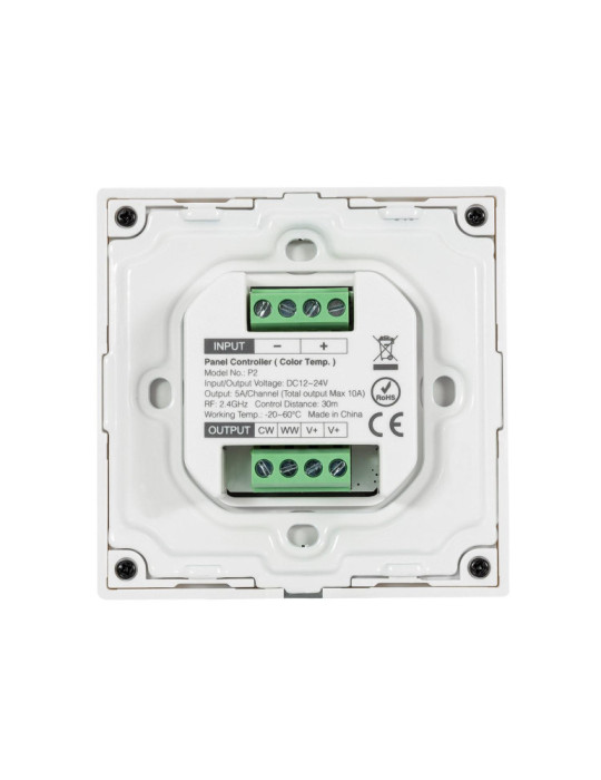 Contrôleur Variateur Mural Tactile LED CCT 12/24 V DC RF MiBoxer P2