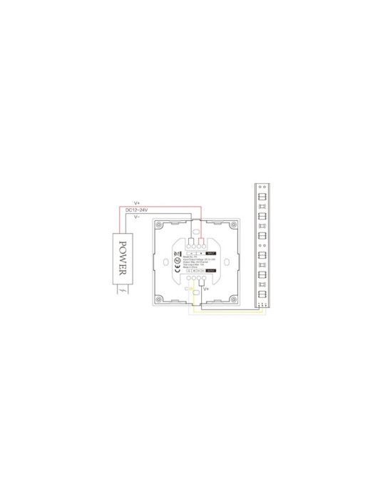 Contrôleur Variateur Mural Tactile LED CCT 12/24 V DC RF MiBoxer P2
