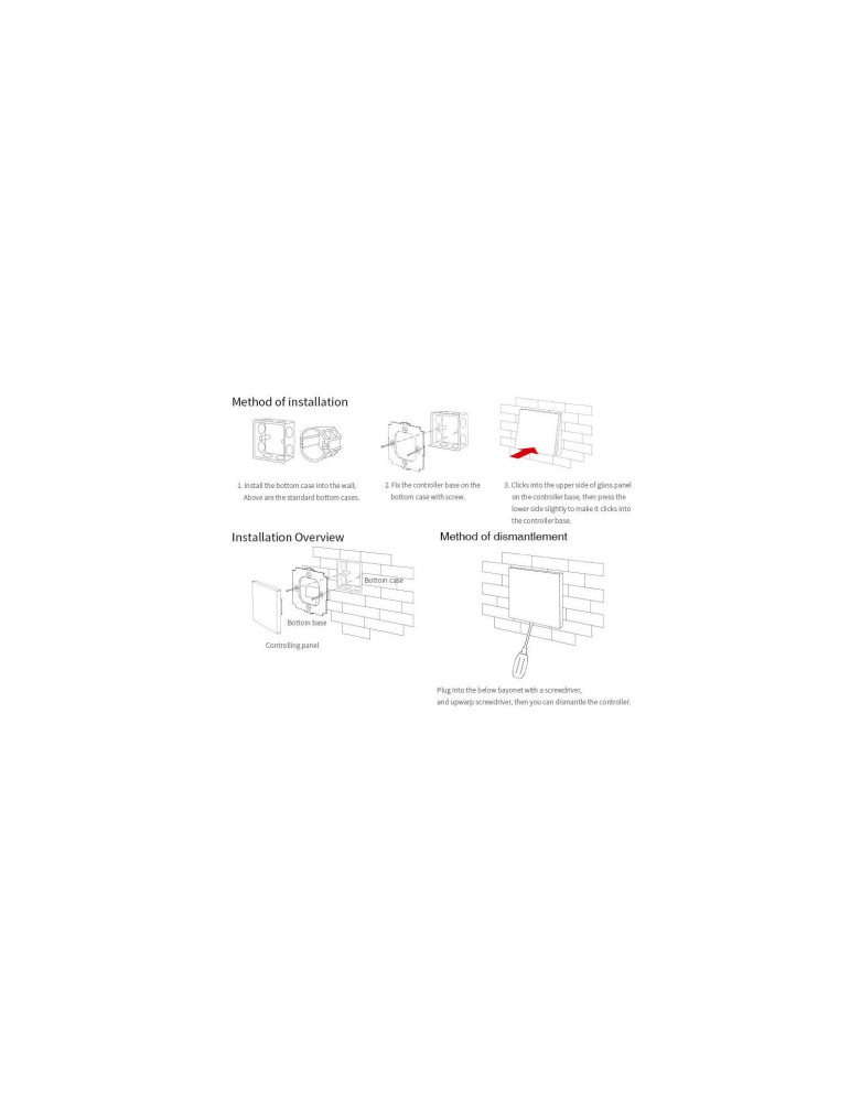 Contrôleur Variateur Mural Tactile LED CCT 12/24 V DC RF MiBoxer P2