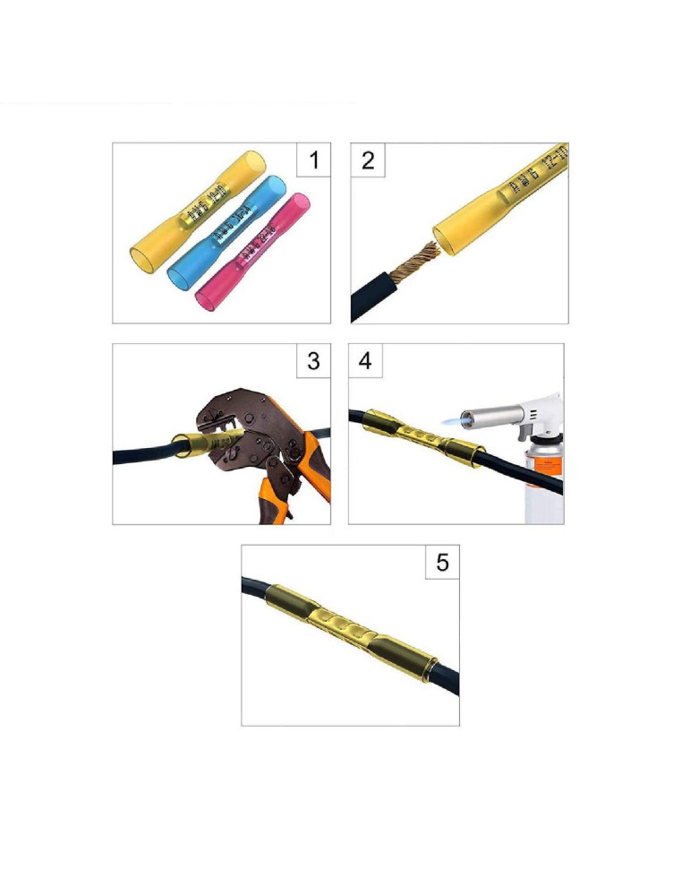 Pack 50 Unités Cosse de Connexion Thermorétractable BHT 2