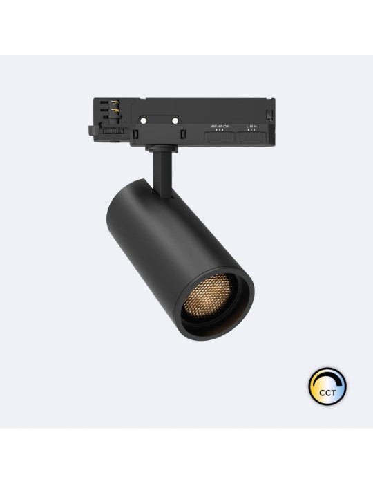 Spot LED sur Rail Triphasé 40W Fasano Anti-éblouissement CCT Dimmable Noir Spot LED sur Rail Triphasé 40W Fasano Anti-éblouissement CCT Dimmable Noir
