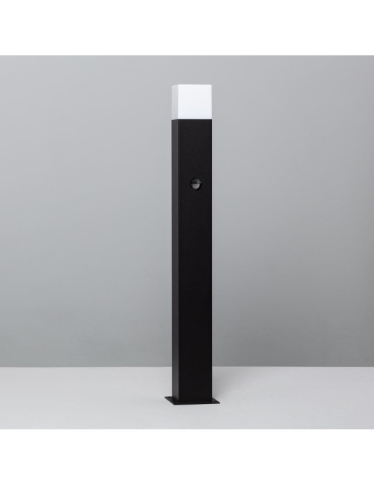 Balise Extérieure en Saillie sur Pied 74cm Augusta Noire avec Détecteur de Présence PIR