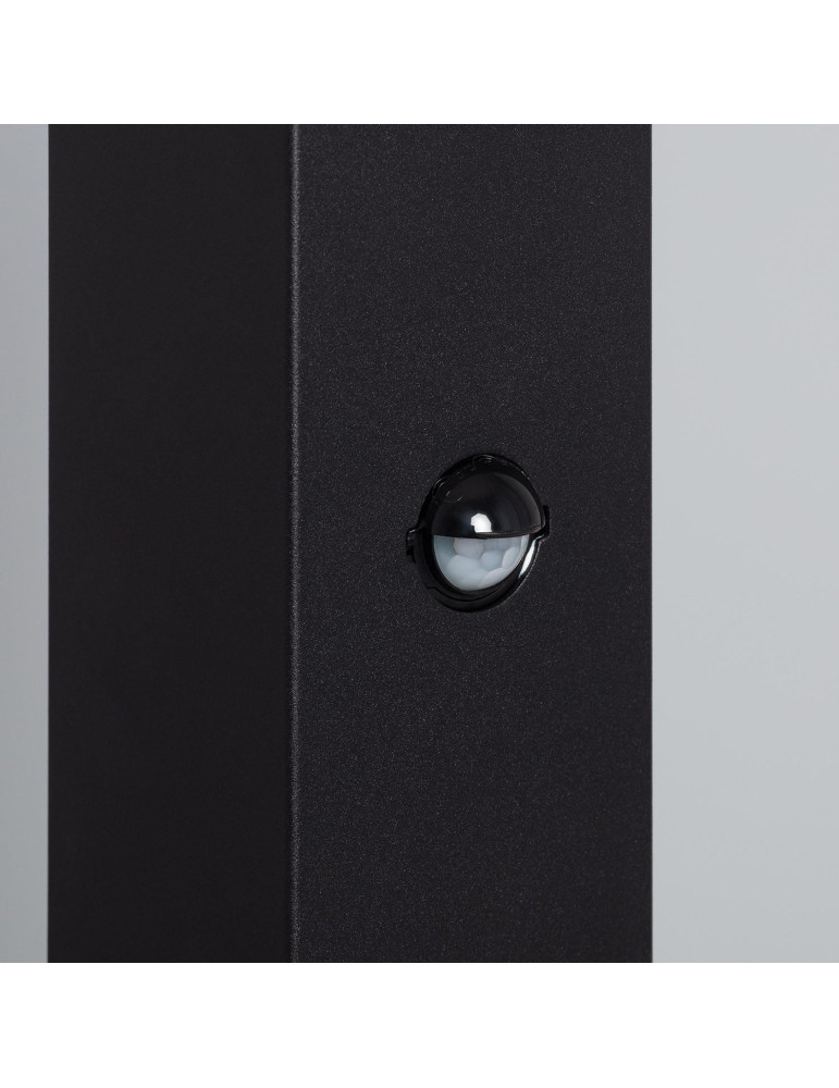 Balise Extérieure en Saillie sur Pied 74cm Augusta Noire avec Détecteur de Présence PIR