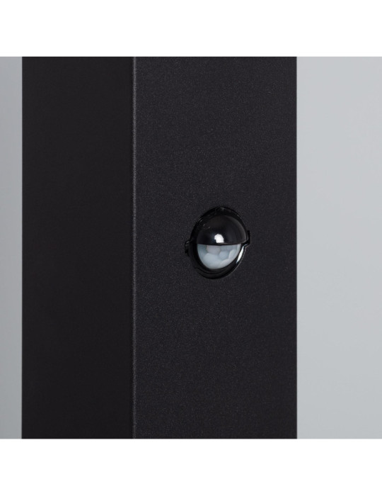 Balise Extérieure en Saillie sur Pied 74cm Augusta Noire avec Détecteur de Présence PIR