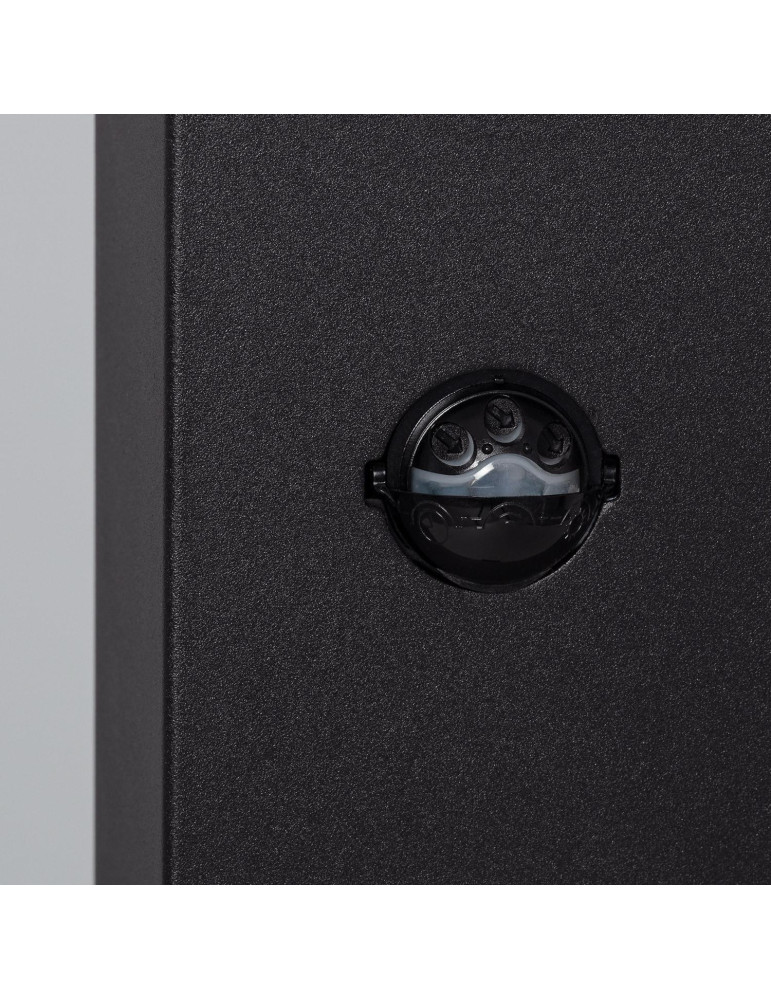 Balise Extérieure en Saillie sur Pied 74cm Augusta Noire avec Détecteur de Présence PIR