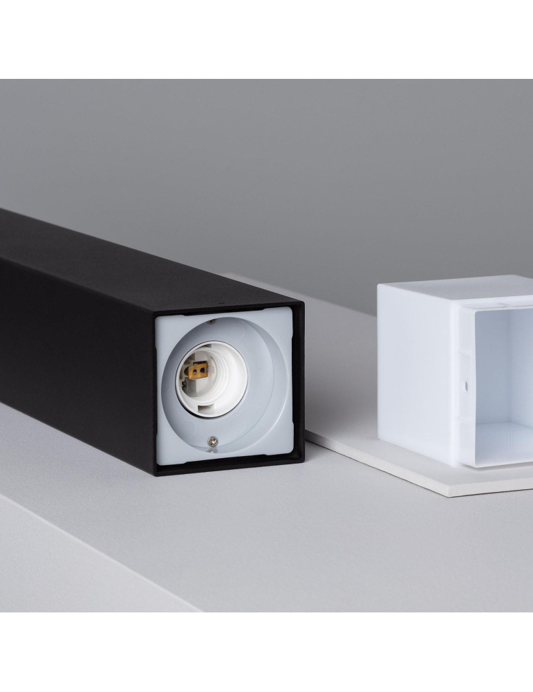 Balise Extérieure en Saillie sur Pied 74cm Augusta Noire avec Détecteur de Présence PIR