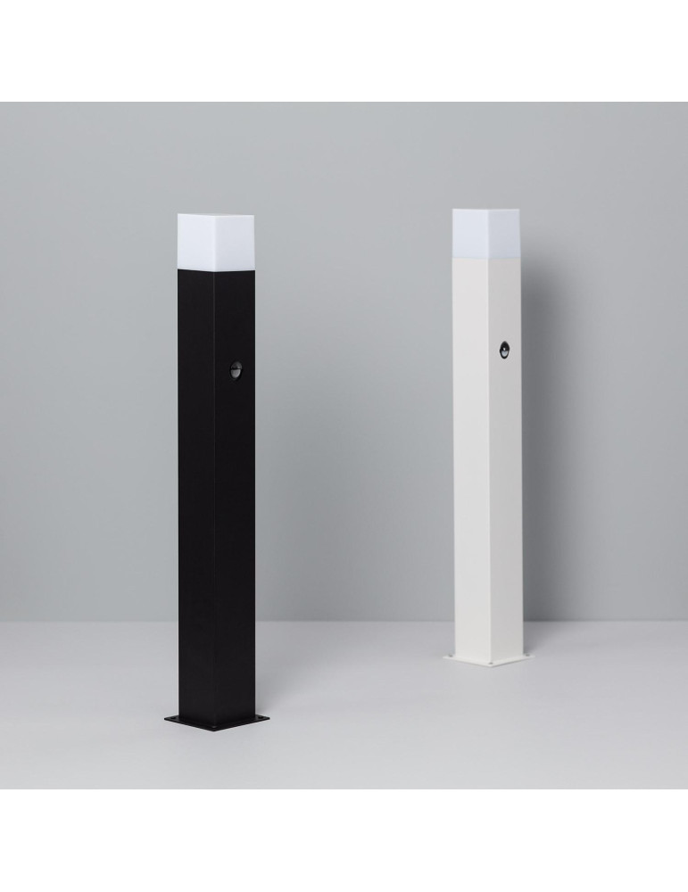 Balise Extérieure en Saillie sur Pied 74cm Augusta Noire avec Détecteur de Présence PIR